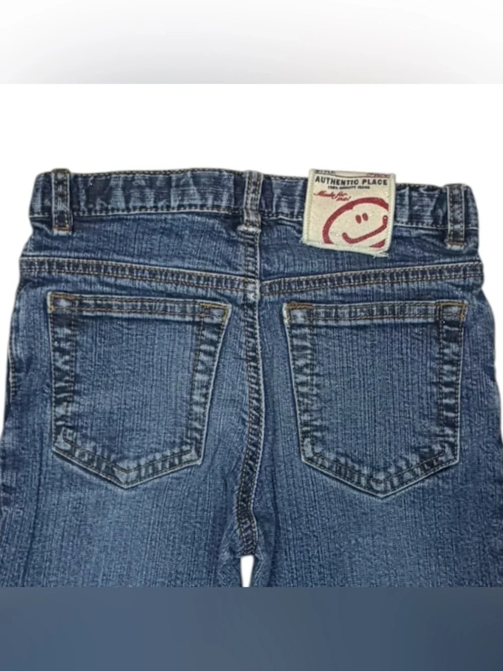 Authentic Place Girls Size 6 Blue Bootcut Jeans Y2K Adjustable Waist